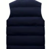 Warm Winter Vest, Men's Casual Zipper Pockets Stand Collar Zip Up Vest For Fall Winter - Image 3