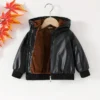 Toddler Boys' Fleece Lined Hooded Zip-Up Jacket, Soft And Comfy Casual Outerwear - Ideal For Fall/Winter Outdoor And Everyday Activities - Image 2